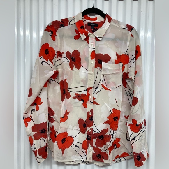 Brand new J crew women's silk button down